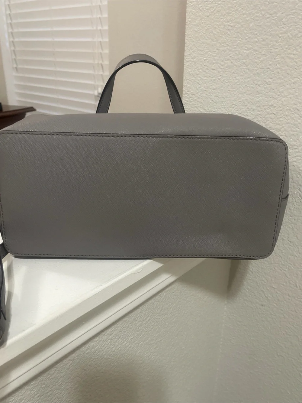 kate spade Gray Saffiano Leather Satchel with Crossbody Strap